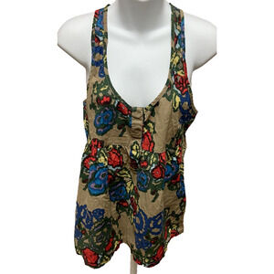PJK Patterson J Kincaid Tank Top Womens Size Small Sleeveless Floral Shirt